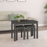  Komplet mizic 3 kosi siva trdna borovina, (20715491) | Shoptok.si