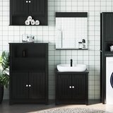  3-dijelni set kupaonskog namještaja BERG crni masivna borovina | shoptok.hr