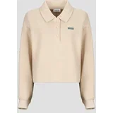 Sweatshirt polo en interlock côtelé avec étiquette Bež