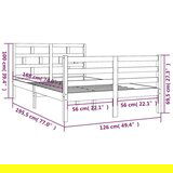  Posteljni okvir bel iz trdnega lesa 120x190 cm 4FT, (20647896) | Shoptok.si