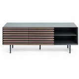 Kave Home Črna TV omarica v orehovem dekorju 162x58x45 cm Kesia – | Shoptok.si