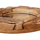  Ukrasno Ogledalo od Tikovine 80 cm Okruglo | shoptok.hr