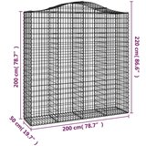  Lučne gabionske košare 3 kom 200x50x200/220cm pocinčano željezo | shoptok.hr