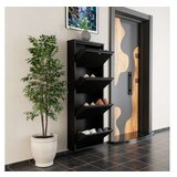 Hanah home Ormar za cipele Locking 4 Piece Metal Black | ePonuda.com