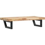  Zidna polica za Lavabo - Umivaonik od čelika i masivnog bagremovog drva Smeđa i crna 80 x 40 x 4 cm 1 Trapez | shoptok.hr