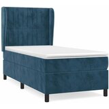 Box spring krevet s madracem tamnoplavi 90x190 cm baršunasti | shoptok.hr