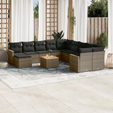Maison Chic Seti vrtnega pohištva - Vrtna garnitura - Vrtni pohištvo set 12-delna z blazinami siva poli ratan, (21809045) | Shoptok.si
