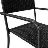  5-dijelni vrtni blagovaonski set od poliratana crni | shoptok.hr