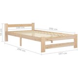  Okvir za krevet od masivne borovine 100 x 200 cm | shoptok.hr