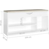 vidaXL klupa za cipele s jastukom sjajna bijela 104x30x49 cm iverica | shoptok.hr