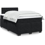  Krevet box spring s madracem crni 120 x 190 cm baršunasti | shoptok.hr
