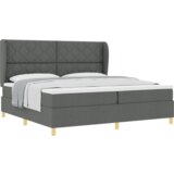 Box Spring Postelja z Vzmetnico Temno Siva 200x200 cm Tkanina, (22051074) | Shoptok.si