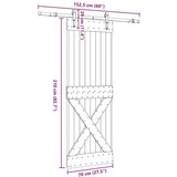 vidaXL Drsna vrata s kompletom vodil 70x210 cm trdna borovina | Shoptok.si