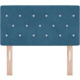 vidaXL Prevleka za vzglavje s kristalnim gumbom, temno modra, 80 cm, žamet, (22008594) | Shoptok.si