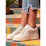 Resti Women's Ecru Platform Sneakers Boreas Eco Leather | ePonuda.com