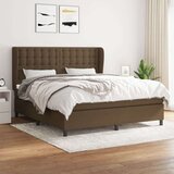  Box spring postelja z vzmetnico temno rjava 160x200 cm blago, (20901575) Cene