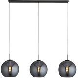 Searchlight Amsterdam 3 svetle mat črne stropne viseče svetilke z okroglim dimljenim steklenim senčnikom, (22100861) | Shoptok.si