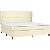  Box spring postelja z vzmetnico krem 200x200 cm umetno usnje, (20851587) | Shoptok.si