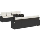 9 9-delni vrtni kavč set z blazinami črn poli ratan, (22090808) | Shoptok.si