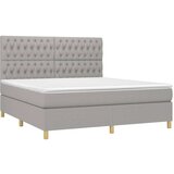  Box spring s madracem LED svjetlosivi 180x200 cm tkanina | shoptok.hr