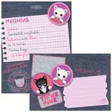 Think pink set od 10 pozivnica s mačkama i kuvertama