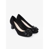 GOODIN Black women's pumps with a decorative flower | shoptok.hr