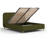 Maison de Rêve Zelena oblazinjena zakonska postelja s prostorom za shranjevanje z letvenim dnom 120x200 cm Noto – | Shoptok.si