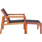 In Vrtni stol z naslonjalom za noge evkaliptusov les in tekstil | Shoptok.si