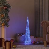 vidaXL Akrilni ukrasni stožac s LED svjetlima plavi 60 cm Cijene