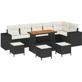  Sjedeća garnitura za vrt 10 kom. Crna poliratan 310 x 145 x 85 cm | Shoptok.si
