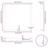  Noge za jedilno mizo v obliki črke U, 2 kosa, bele, 90 x (72-73) cm, jeklo, (22123868) | Shoptok.si