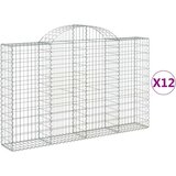  Lučne gabionske košare 12kom 200x30x120/140cm pocinčano željezo | shoptok.hr