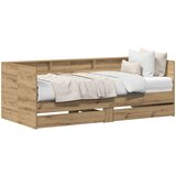 vidaXL Daybed z predali Artisan hrast Inženirski les 90 x 190 cm Trajno | Shoptok.si