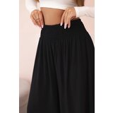 Kesi Włoski Women's viscose trousers with elastic waistband black | shoptok.hr