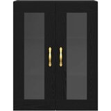  Zidni Ormar s Staklenim Vrata Crni Hrast 69 5x34x90 cm | shoptok.hr
