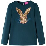 vidaXL Otroška majica z dolgimi rokavi temno zelena 104 Cene