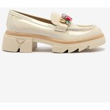 Resti Lacquered cream moccasins with colorful stones Sarin | ePonuda.com