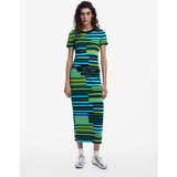 Desigual Pletena haljina mornarsko plava / svijetloplava / svijetlozelena / tamno zelena | shoptok.hr