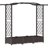 vidaXL Povišeni krevet s mrežom i krovom Smeđa 169 x 40 x 123 cm PP - Smeđa 169 x 40 x 125 cm s krovom u obliku lukova (2 bočna mreža) | shoptok.hr