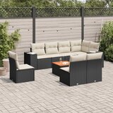  9-dijelni set vrtnih sofa s jastucima crni od poliratana | shoptok.hr