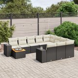 vidaXL 11-dijelni set vrtnih sofa od poliratana s jastucima crni | shoptok.hr