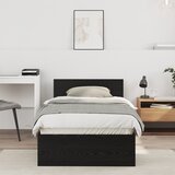 vidaXL Posteljni okvir črni hrast 90x190 cm inženirski les | Shoptok.si