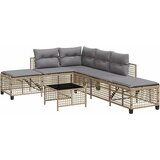  3-dijelni set kutne vrtnih sofa s jastucima bež od poliratana | shoptok.hr