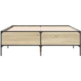  Okvir za krevet boja hrasta 120x190cm konstruirano drvo i metal | shoptok.hr