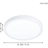 Eglo LED stropna svetilka Fueva 5 (20,5 W, 28,5 x 2,8 cm, toplo bela) | Shoptok.si