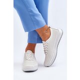 VINCEZA Leather Women's Sports Sneakers Beige Lalnai | Shoptok.si