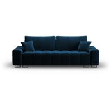 Cosmopolitan Design Modra žametna raztegljiva sedežna garnitura s prostorom za shranjevanje 250 cm Wicklow – | Shoptok.si
