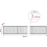  Gabion s žicom debljine 3,5 mm i mrežom 10x10 cm 800x30x50 cm | shoptok.hr