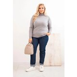 Kesi Włoski Plus Size women's sweater in a classic cut gray | Shoptok.si