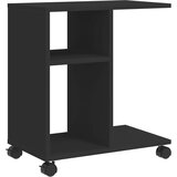 Furnova Stranska mizica s kolesi črna 50x30x55 cm inženirski les, (21914652) | Shoptok.si